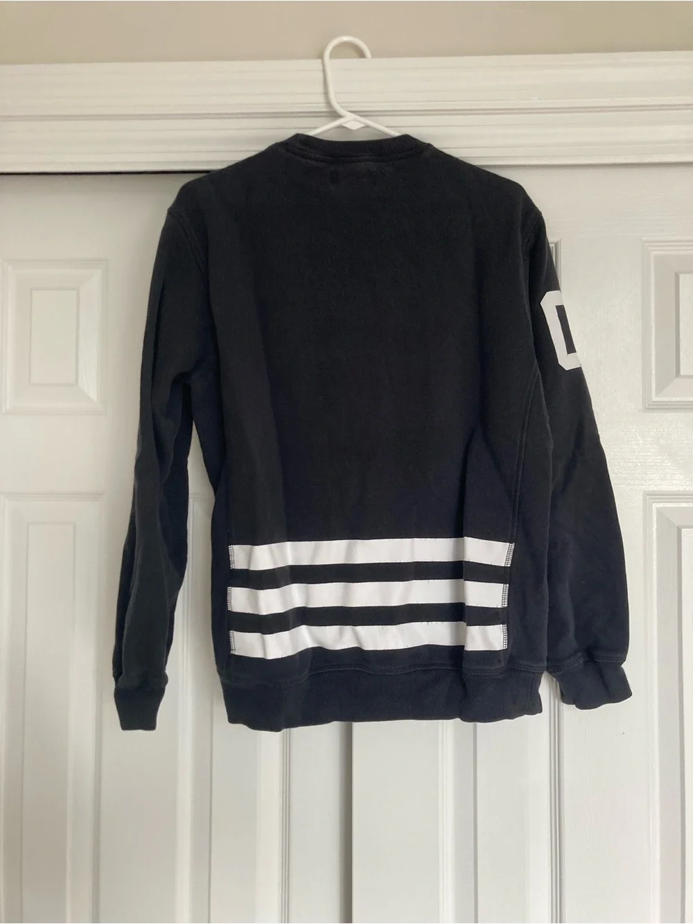 adidas Originals Black Crewneck Sweatshirt with White Trefoil Logo